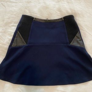 Sandro blue skirt with leather panels